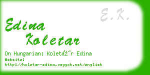 edina koletar business card